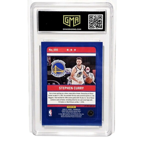 Steph Curry Panini Chronicles GEM MINT 10 Hometown Heroes Green Prizm #555 2021 - Picture 4 of 5